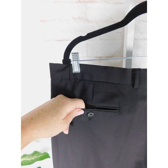 Nautica Black Wool Dress Pants 36x30 - Pleated Cuffed - Excellent - Picture 9 of 13